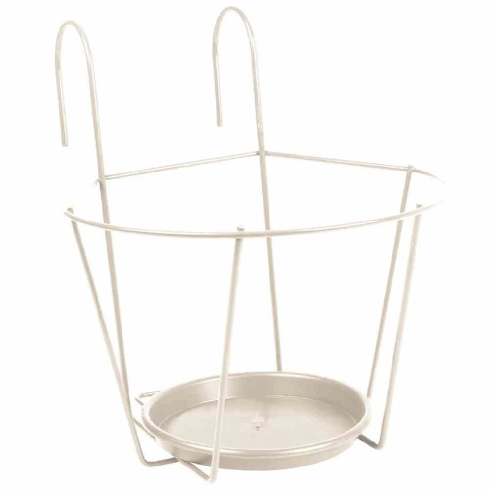 Haken-Blumentopfhalter, Metall, Weiß, Praktische Einhängehaken 3 Haken-Blumentopfhalter, Metall, Weiß, Praktische Einhängehaken