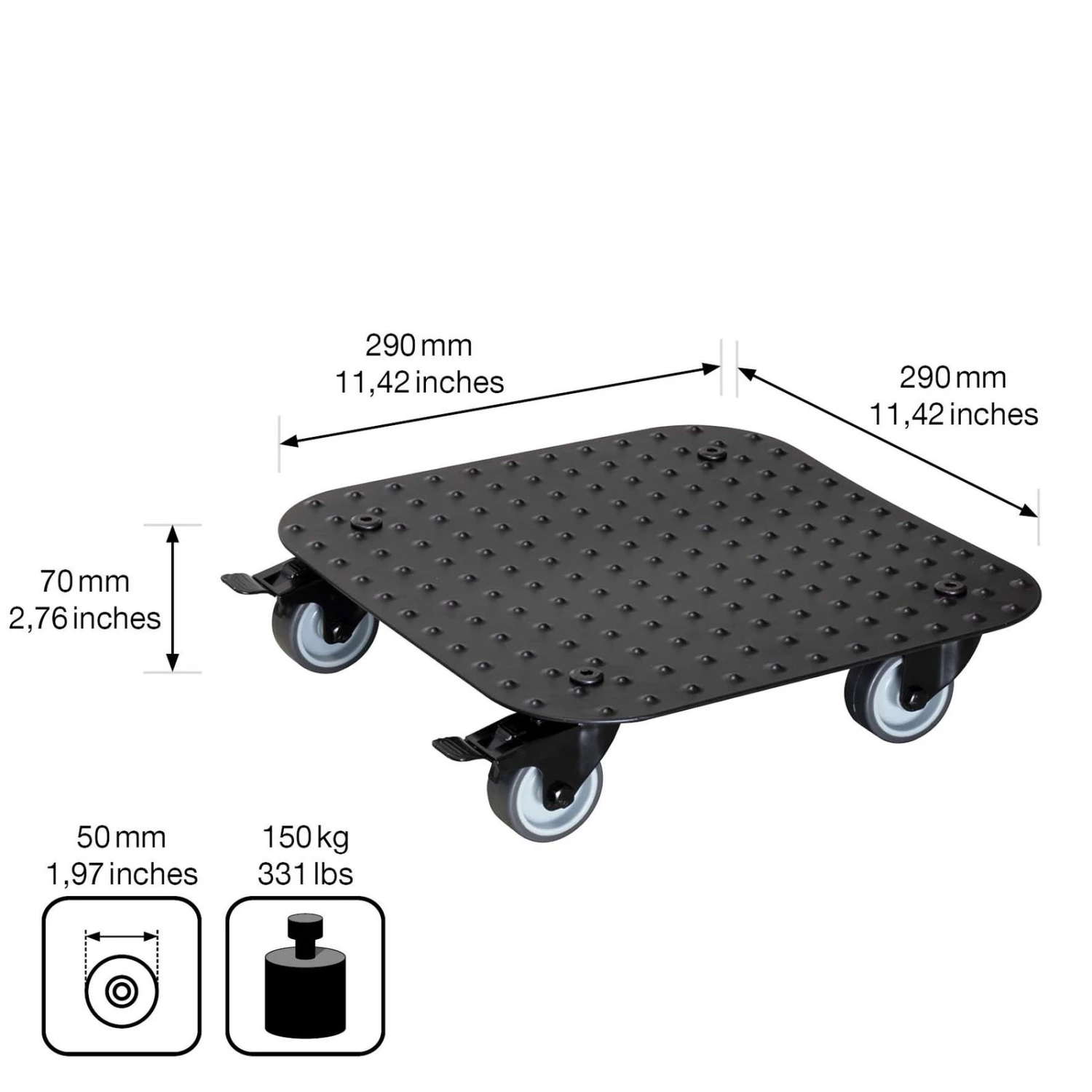 Pflanzenroller 'Alaska', Tragkraft 150 Kg, Anthrazit, Alu, 7 X 29 X 29 Cm 8 Pflanzenroller 'Alaska', Tragkraft 150 Kg, Anthrazit, Alu, 7 X 29 X 29 Cm – Bild 6