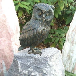 Gartenfigur "Uhu Stehend" Von Rottenecker, Bronze, Höhe: 29 Cm