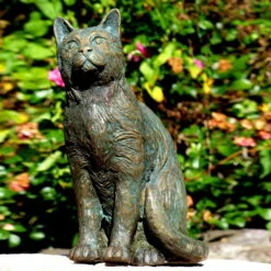 Rottenecker Bronze-Katze, Mittelgroß, Sitzend, 25 X 13 X 23 Cm -LECHUZA || Wagner Verkaufsgeschäft 0980306261 Katze mittelgross H25xB13xT23cm1 75592