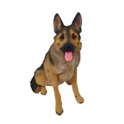 Dekofigur Schäferhund Sitzend, Schwarz/beige, Höhe Ca. 79 Cm