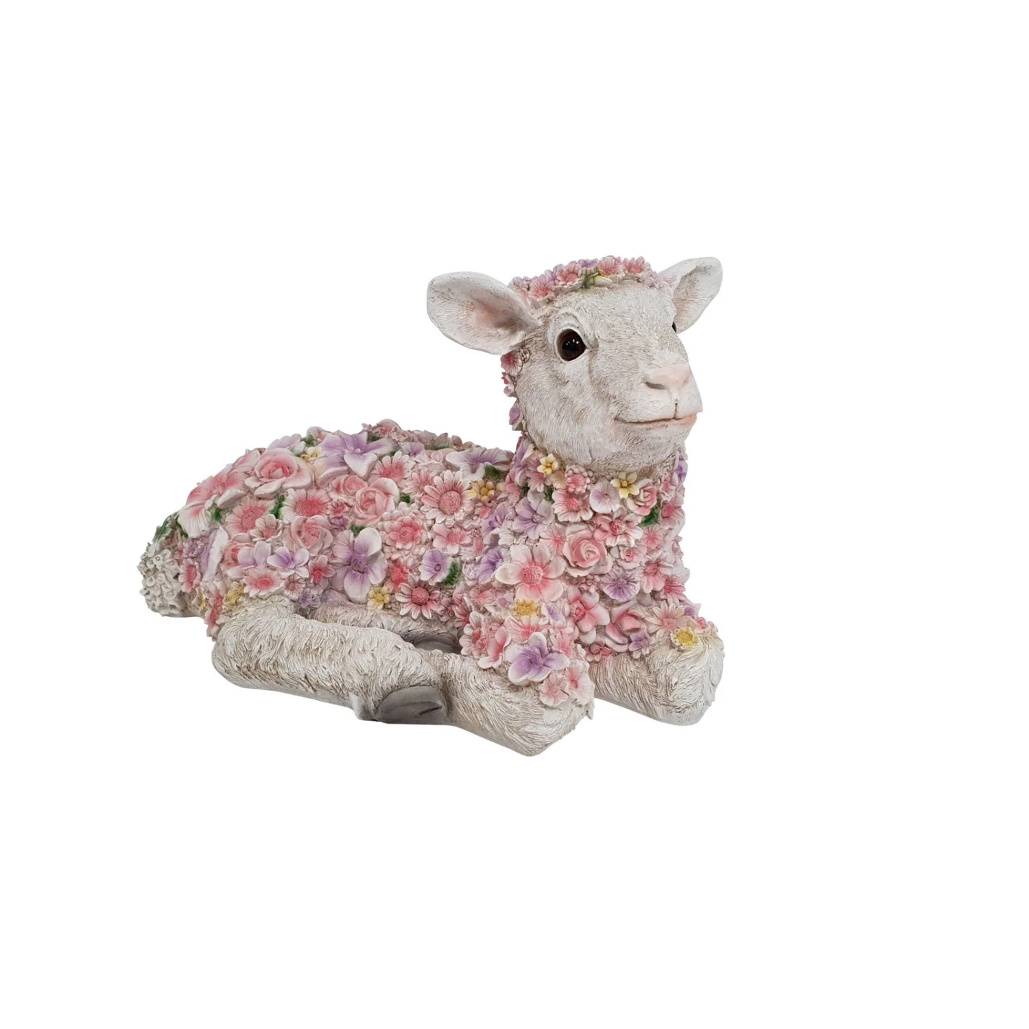 Dekofigur Blumenschaf Liegend, Weiß/rosa, 22 X 41 X 22 Cm 3 Dekofigur Blumenschaf Liegend, Weiß/rosa, 22 X 41 X 22 Cm