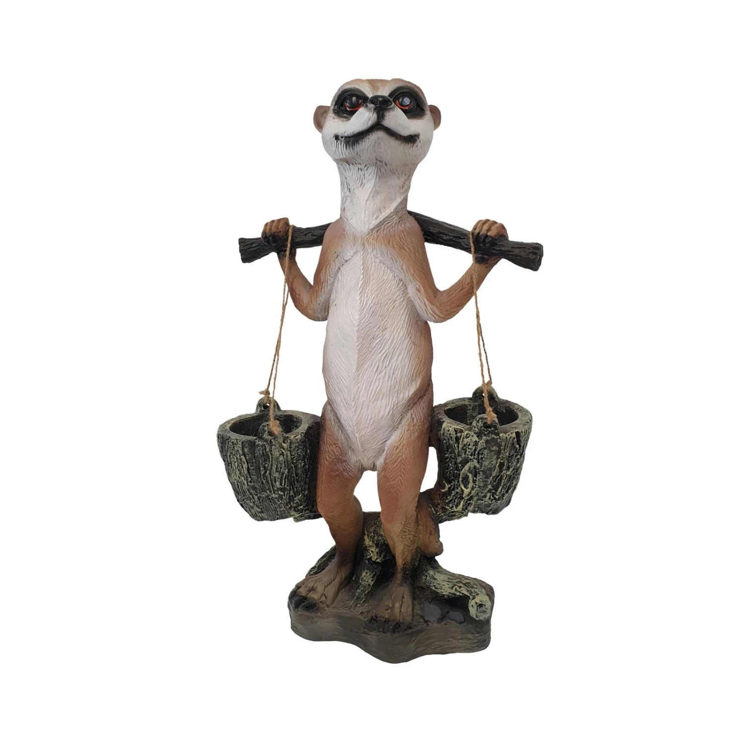 Dekofigur Erdmännchen-Wasserträger, Braun, 61 X 35 X 19 Cm 3 Dekofigur Erdmännchen-Wasserträger, Braun, 61 X 35 X 19 Cm