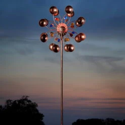 Solarwindrad Venti, Integrierte Solar Glaskugeln, Höhe 130 Cm -LECHUZA || Wagner Verkaufsgeschäft 0980403912 Windrad Venti 64772