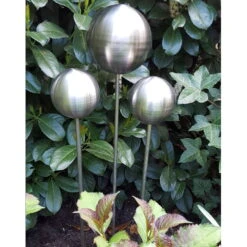 Beetstecker Rosenkugel, 20 Cm, Edelstahl / Matt Gebürstet, Rosenstab 80 Cm -LECHUZA || Wagner Verkaufsgeschäft 0980404027 4028 4029 Beetstecker Rosenkugel 10cm 15cm 20cm Edelstahl matt gebuerstet Rosenstab 80cm 62041 1