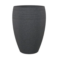 Pflanzgefäß Lineo High, Schwarz Granit, Ø 39 X H 54 Cm