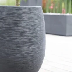 Pflanzgefäß Graphit Egg, Anthrazit, Wasserdicht, Robust -LECHUZA || Wagner Verkaufsgeschäft 3210103698 Pflanzgefaess Graphit Egg anthrazit D50xH60cm 53Ltr 3 62074