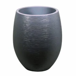 Pflanzgefäß Graphit Egg, Anthrazit, Wasserdicht, Robust
