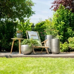 Pflanzgefäß 'Rowen', Silber, Ø 33 X H 25 Cm -LECHUZA || Wagner Verkaufsgeschäft 3210801614 3210801615 3210801617 3210801618 3210801635 3210801636 3210801637 3210801638 Pflanzgefaess Rowen silber 2 114961 1