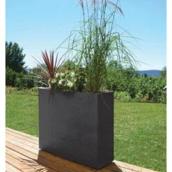 Pflanzkasten Graphit Crunch High, Anthrazit, Wasserdicht, Doppelwandig -LECHUZA || Wagner Verkaufsgeschäft 3230101031 Pflanzkasten Graphit Crunch High anthrazit L99 5xB29 5xH78 5cm 63l 3 59181