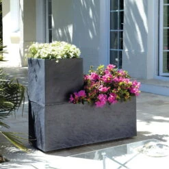 Pflanztrog 'Volcania Dado', Anthrazit, L 39,5 X B 39,5 X H 43,5 Cm -LECHUZA || Wagner Verkaufsgeschäft 3230101084 Pflanztrog Volcania Dado anthrazit 39x39xH43cm 31Ltr2 75429