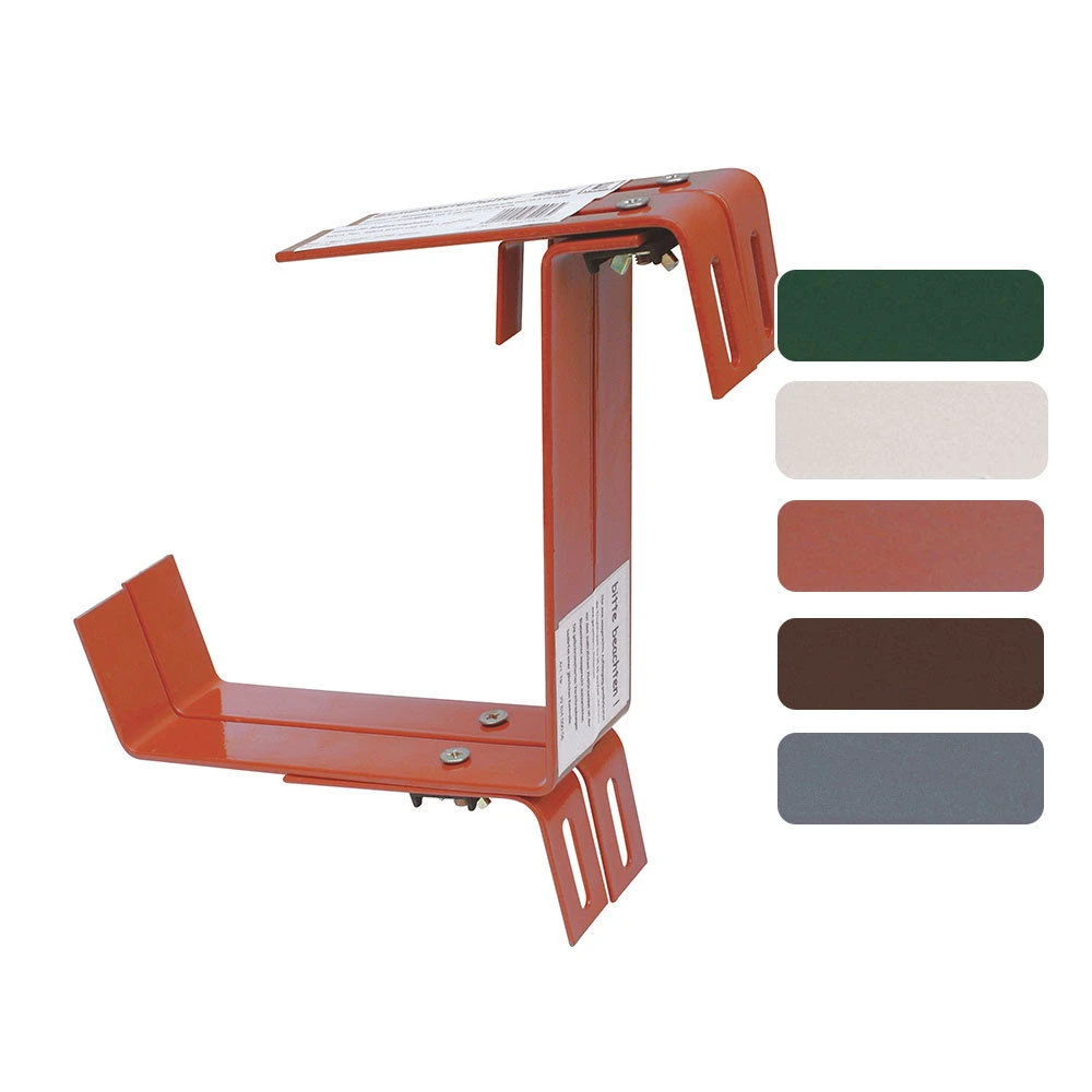 Blumenkastenhalter Aus Bandeisen, Terrakotta 3 Blumenkastenhalter Aus Bandeisen, Terrakotta