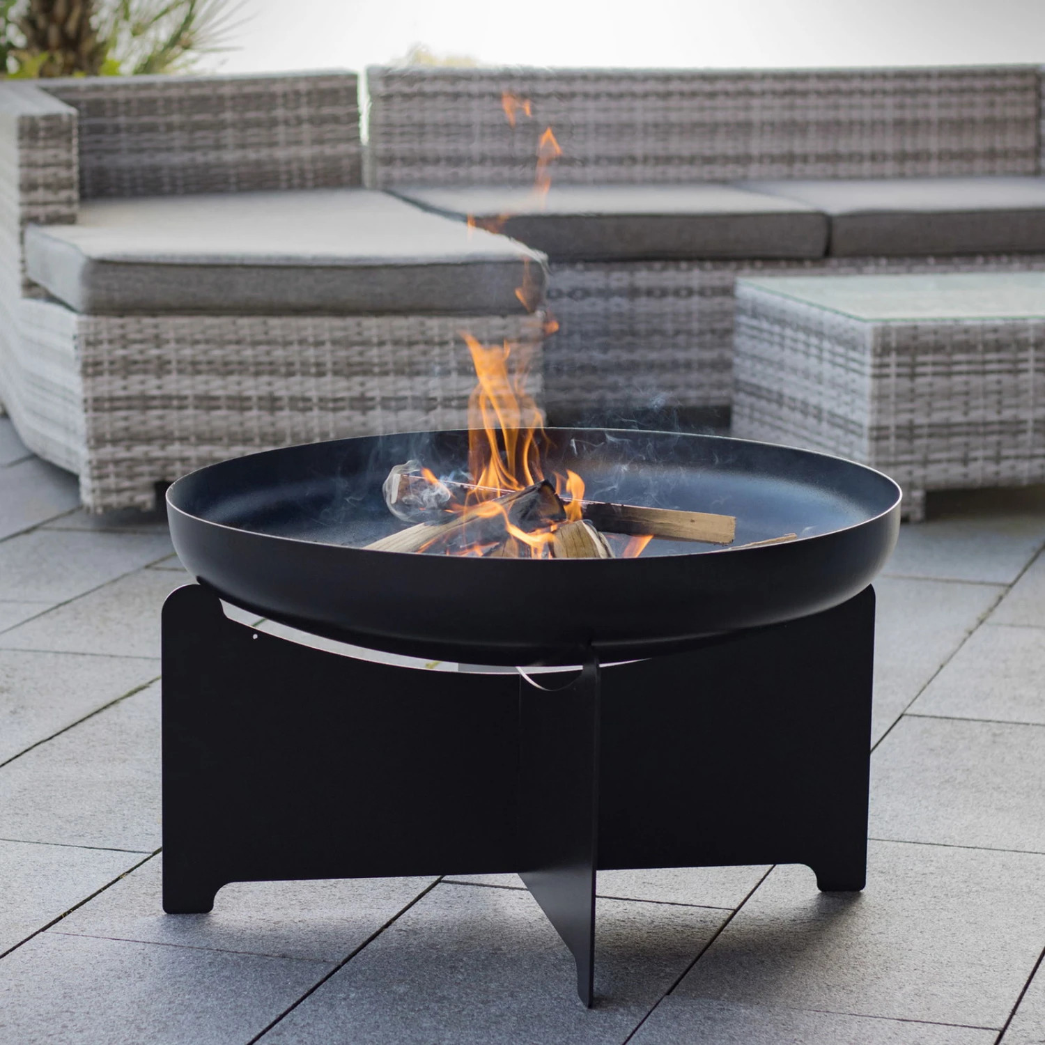 Edelstahl- Feuerstelle 'X 70', Schwarz, 40 X 75 Cm 5 Edelstahl- Feuerstelle 'X 70', Schwarz, 40 X 75 Cm – Bild 3