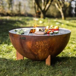 Edelstahl-Feuerstelle 'TRIA', Rost, 100 X 55 X 100 Cm -LECHUZA || Wagner Verkaufsgeschäft 3920100752 Feuerstelle TRIA rost 2 110902