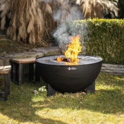 Edelstahl-Feuerstelle 'TRIA', Schwarz, 100 X 55 X 100 Cm -LECHUZA || Wagner Verkaufsgeschäft 3920100753 Feuerstelle TRIA schwarz 2 110905