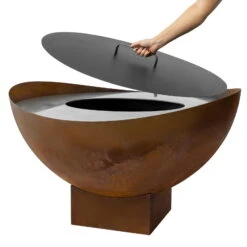 Feuerstelle 'Wave', Rost, Edelstahl, Ca. 100 X 55 X 100 Cm -LECHUZA || Wagner Verkaufsgeschäft 3920100768 Feuerstelle WAVE rost ca100x55x100cm 2 1 119660