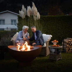 Feuerstelle 'Wave', Rost, Edelstahl, Ca. 100 X 55 X 100 Cm -LECHUZA || Wagner Verkaufsgeschäft 3920100768 Feuerstelle WAVE rost ca100x55x100cm 2 125243