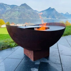 Feuerstelle 'Wave', Rost, Edelstahl, Ca. 100 X 55 X 100 Cm